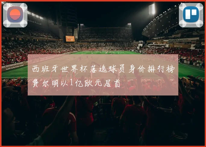 西班牙世界杯落选球员身价排行榜费尔明以1亿欧元居首